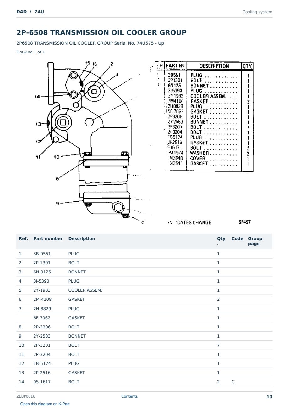 Caterpillar D4D S/N 74U Partsbook ZEBP0616 (English) - sample page 10 of 10 Caterpillar D4D S/N 74U Partsbook ZEBP0616 (English) - sample page 10 of 10