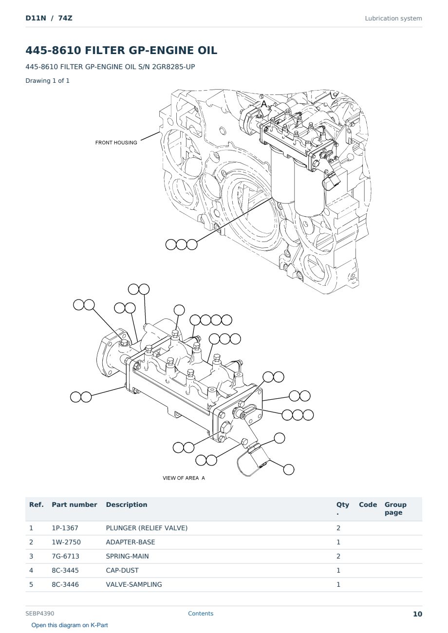Caterpillar D11N S/N 74Z Partsbook SEBP4390 (English) - sample page 10 of 10 Caterpillar D11N S/N 74Z Partsbook SEBP4390 (English) - sample page 10 of 10