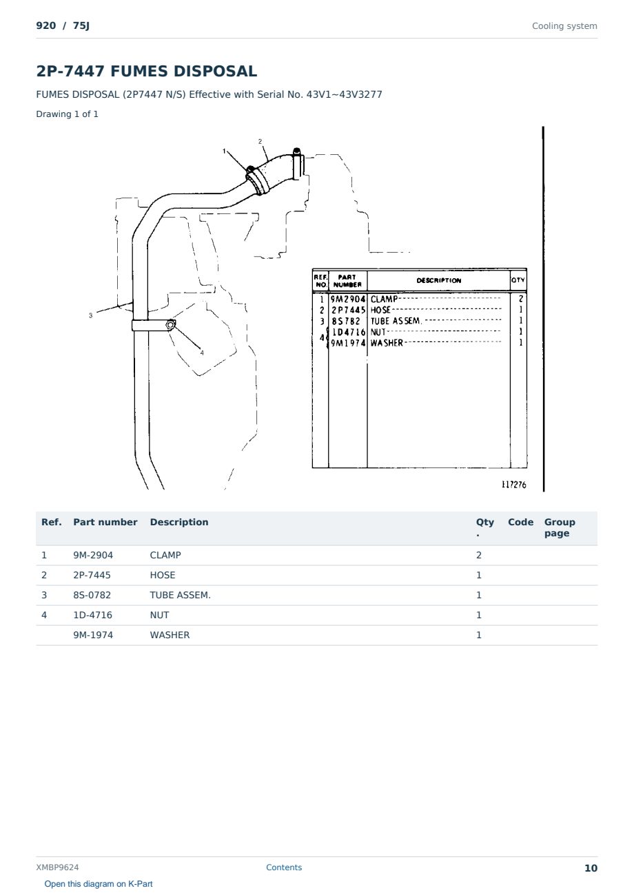 Caterpillar 920 S/N 75J Partsbook XMBP9624 (English) - sample page 10 of 10 Caterpillar 920 S/N 75J Partsbook XMBP9624 (English) - sample page 10 of 10