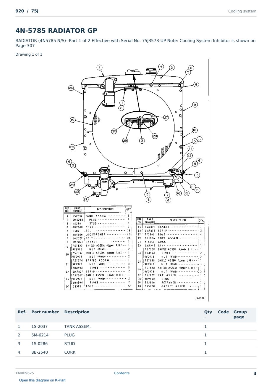 Caterpillar 920 S/N 75J Partsbook XMBP9625 (English) - sample page 3 of 10 Caterpillar 920 S/N 75J Partsbook XMBP9625 (English) - sample page 3 of 10