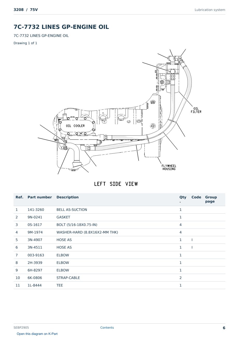 Caterpillar 3208 S/N 75V Partsbook SEBP2905 (English) - sample page 6 of 10 Caterpillar 3208 S/N 75V Partsbook SEBP2905 (English) - sample page 6 of 10
