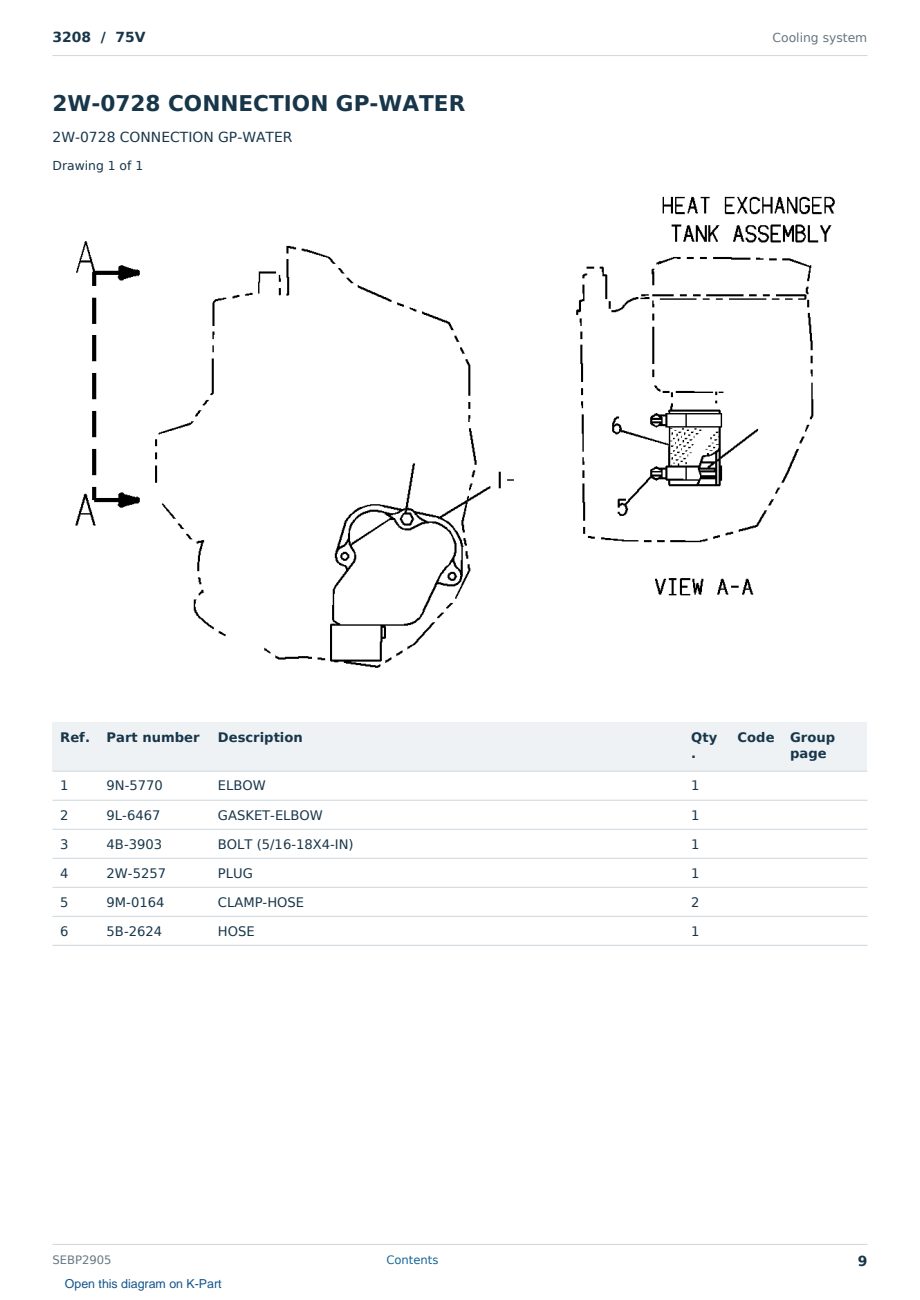 Caterpillar 3208 S/N 75V Partsbook SEBP2905 (English) - sample page 9 of 10 Caterpillar 3208 S/N 75V Partsbook SEBP2905 (English) - sample page 9 of 10