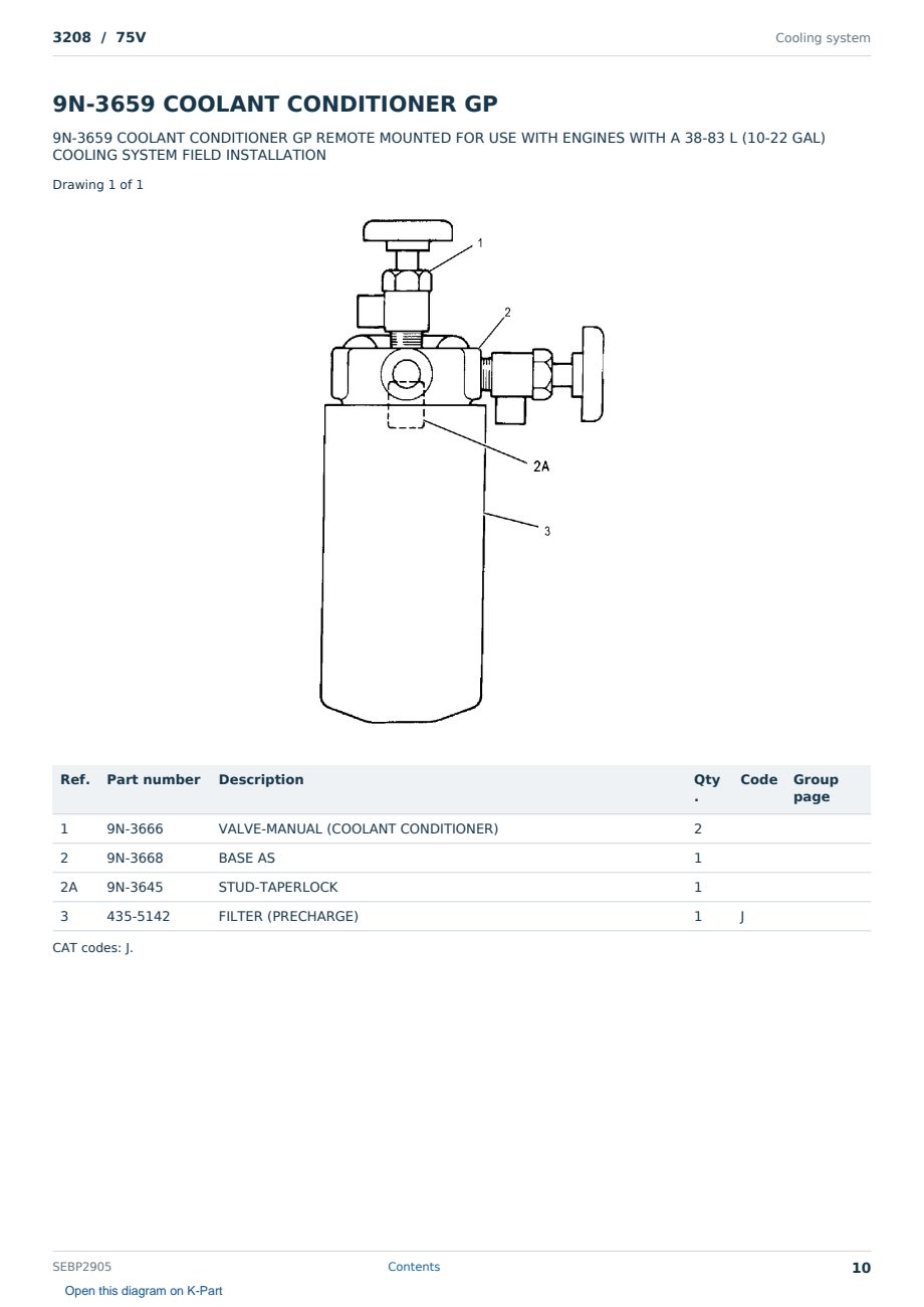 Caterpillar 3208 S/N 75V Partsbook SEBP2905 (English) - sample page 10 of 10 Caterpillar 3208 S/N 75V Partsbook SEBP2905 (English) - sample page 10 of 10