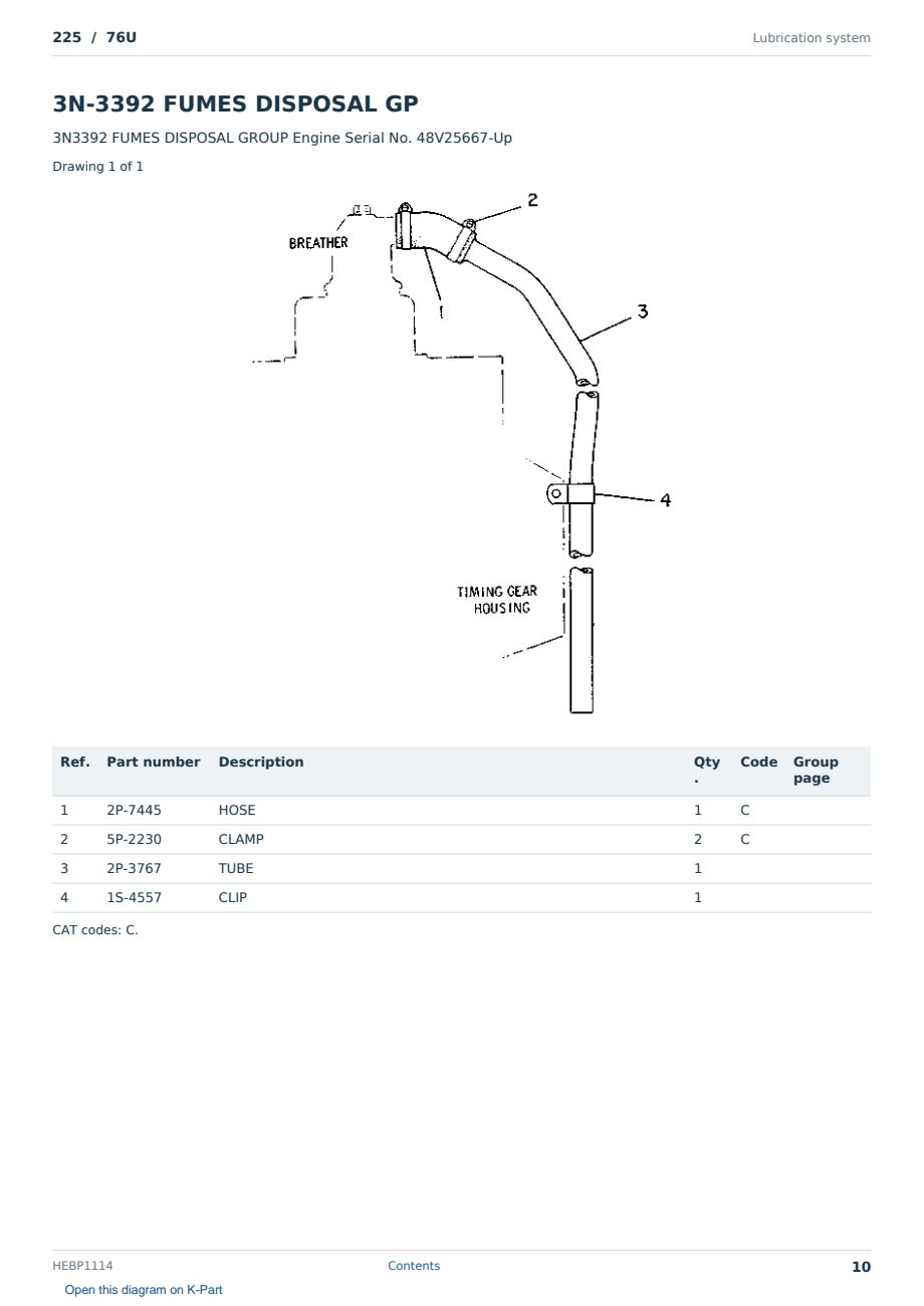 Caterpillar 225 S/N 76U Partsbook HEBP1114 (English) - sample page 10 of 10 Caterpillar 225 S/N 76U Partsbook HEBP1114 (English) - sample page 10 of 10