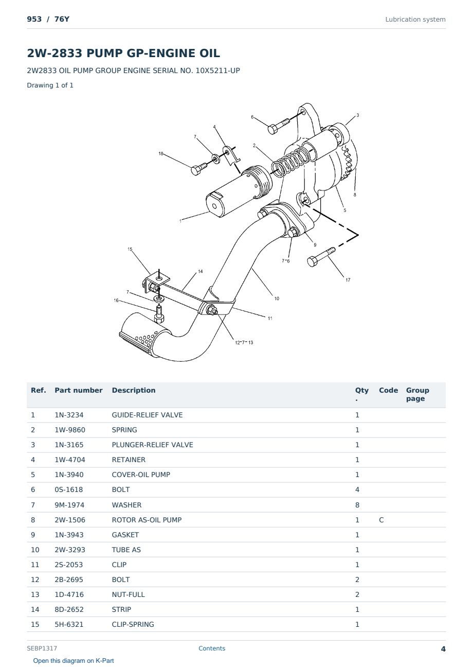 Caterpillar 953 S/N 76Y Partsbook SEBP1317 (English) - sample page 4 of 10 Caterpillar 953 S/N 76Y Partsbook SEBP1317 (English) - sample page 4 of 10