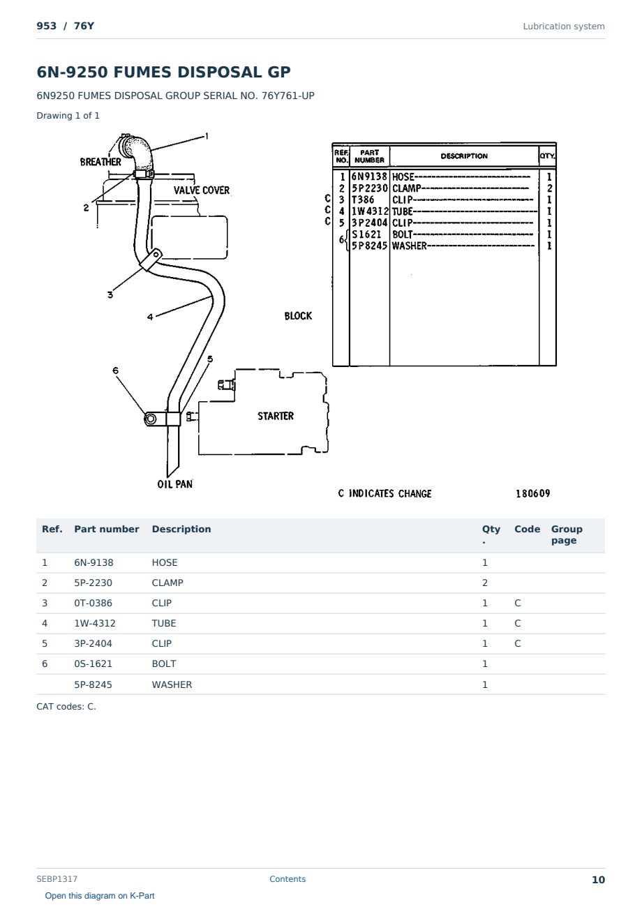 Caterpillar 953 S/N 76Y Partsbook SEBP1317 (English) - sample page 10 of 10 Caterpillar 953 S/N 76Y Partsbook SEBP1317 (English) - sample page 10 of 10