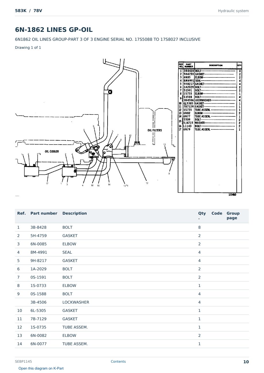 Caterpillar 583K S/N 78V Partsbook SEBP1145 (English) - sample page 10 of 10 Caterpillar 583K S/N 78V Partsbook SEBP1145 (English) - sample page 10 of 10