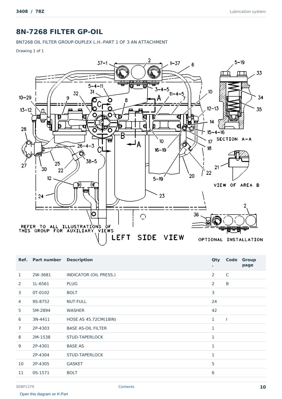 Caterpillar 3408 S/N 78Z Partsbook SEBP1379 (English) - sample page 10 of 10 Caterpillar 3408 S/N 78Z Partsbook SEBP1379 (English) - sample page 10 of 10