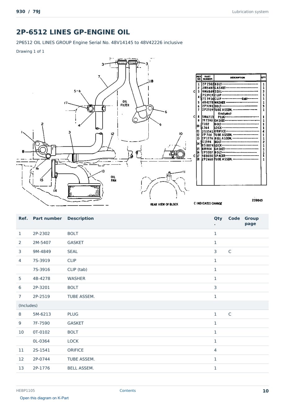 Caterpillar 930 S/N 79J Partsbook HEBP1105 (English) - sample page 10 of 10 Caterpillar 930 S/N 79J Partsbook HEBP1105 (English) - sample page 10 of 10