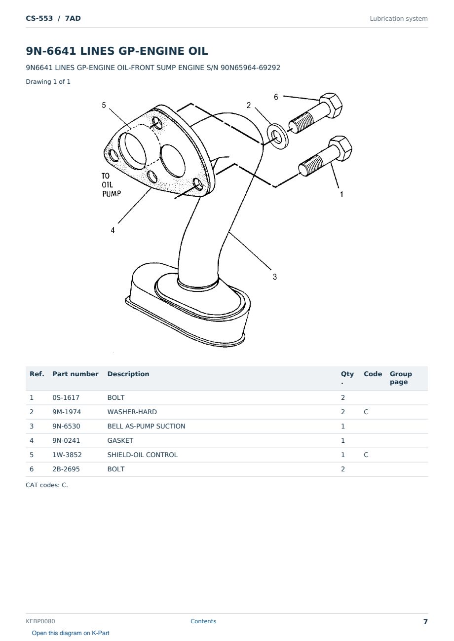 Caterpillar CS-553 S/N 7AD Partsbook KEBP0080 (English) - sample page 7 of 10 Caterpillar CS-553 S/N 7AD Partsbook KEBP0080 (English) - sample page 7 of 10
