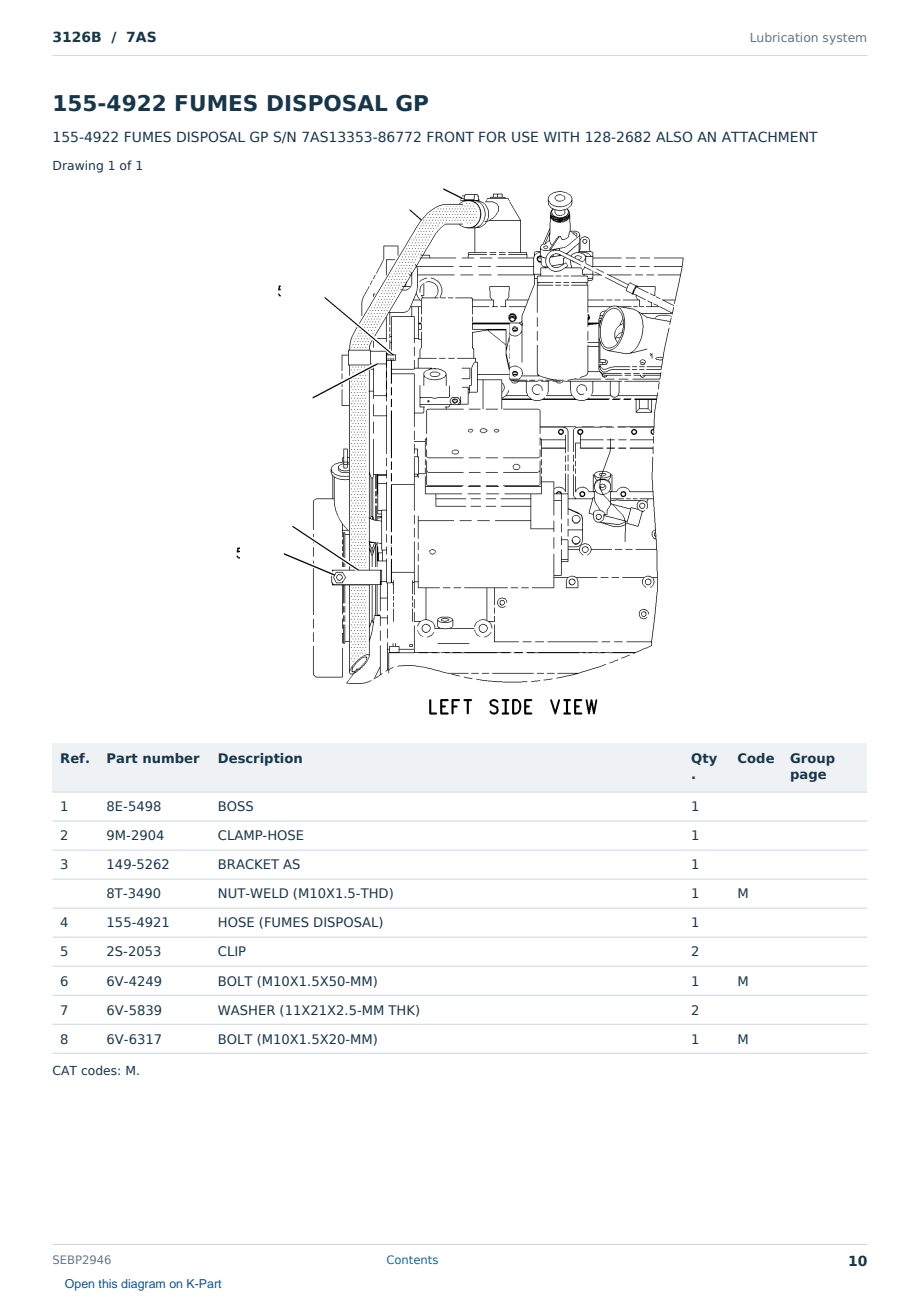 Caterpillar 3126B S/N 7AS Partsbook SEBP2946 (English) - sample page 10 of 10 Caterpillar 3126B S/N 7AS Partsbook SEBP2946 (English) - sample page 10 of 10