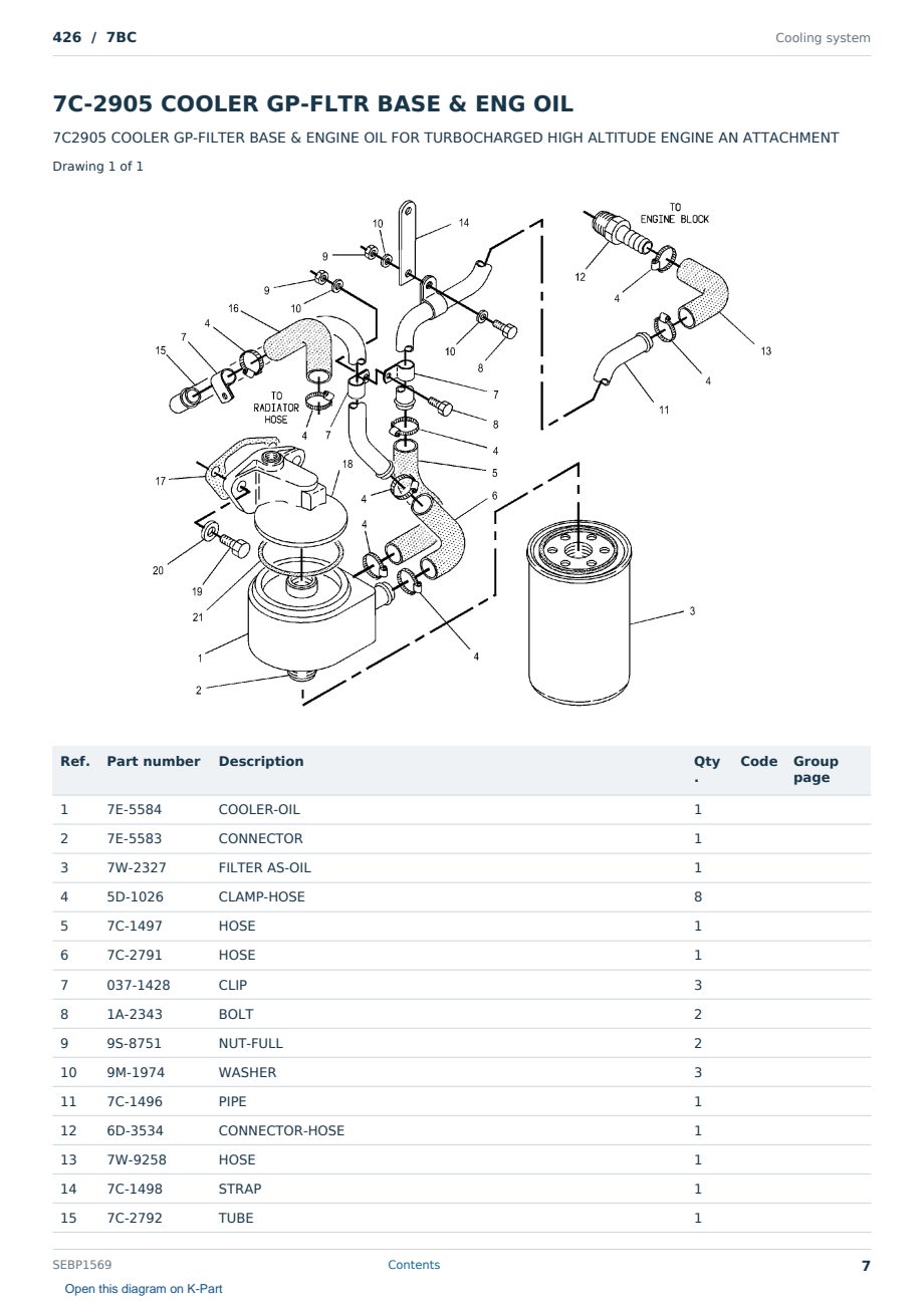 Caterpillar 426 S/N 7BC Partsbook SEBP1569 (English) - sample page 7 of 10 Caterpillar 426 S/N 7BC Partsbook SEBP1569 (English) - sample page 7 of 10