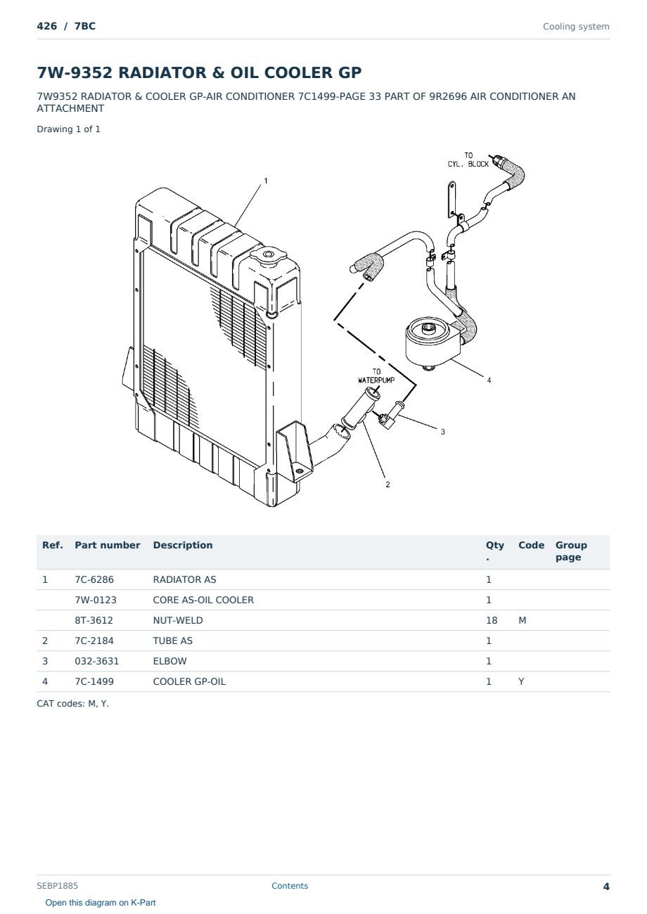 Caterpillar 426 S/N 7BC Partsbook SEBP1885 (English) - sample page 4 of 10 Caterpillar 426 S/N 7BC Partsbook SEBP1885 (English) - sample page 4 of 10