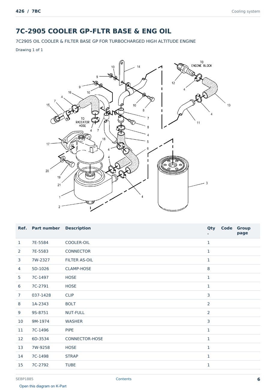 Caterpillar 426 S/N 7BC Partsbook SEBP1885 (English) - sample page 6 of 10 Caterpillar 426 S/N 7BC Partsbook SEBP1885 (English) - sample page 6 of 10