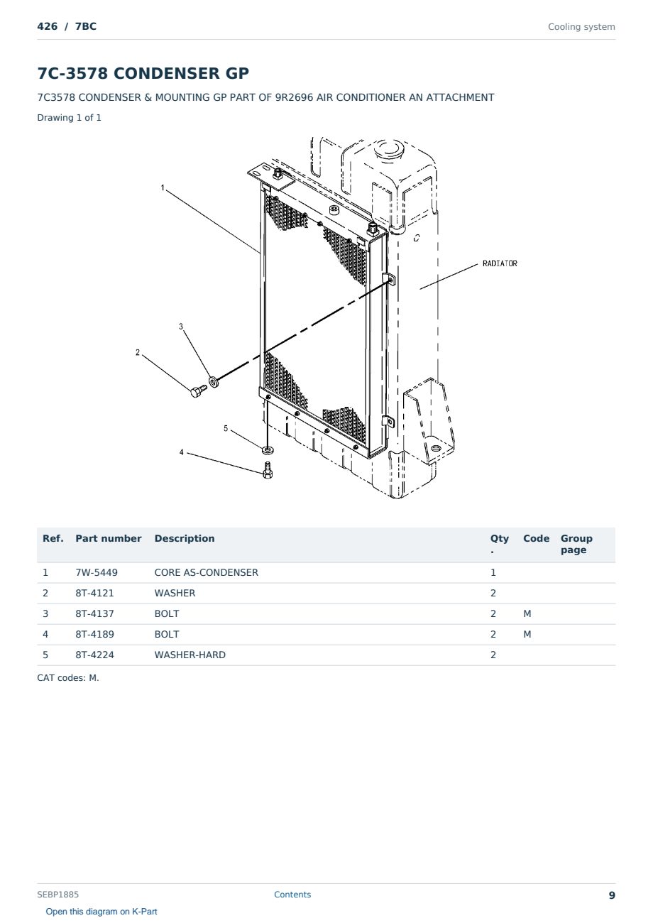 Caterpillar 426 S/N 7BC Partsbook SEBP1885 (English) - sample page 9 of 10 Caterpillar 426 S/N 7BC Partsbook SEBP1885 (English) - sample page 9 of 10