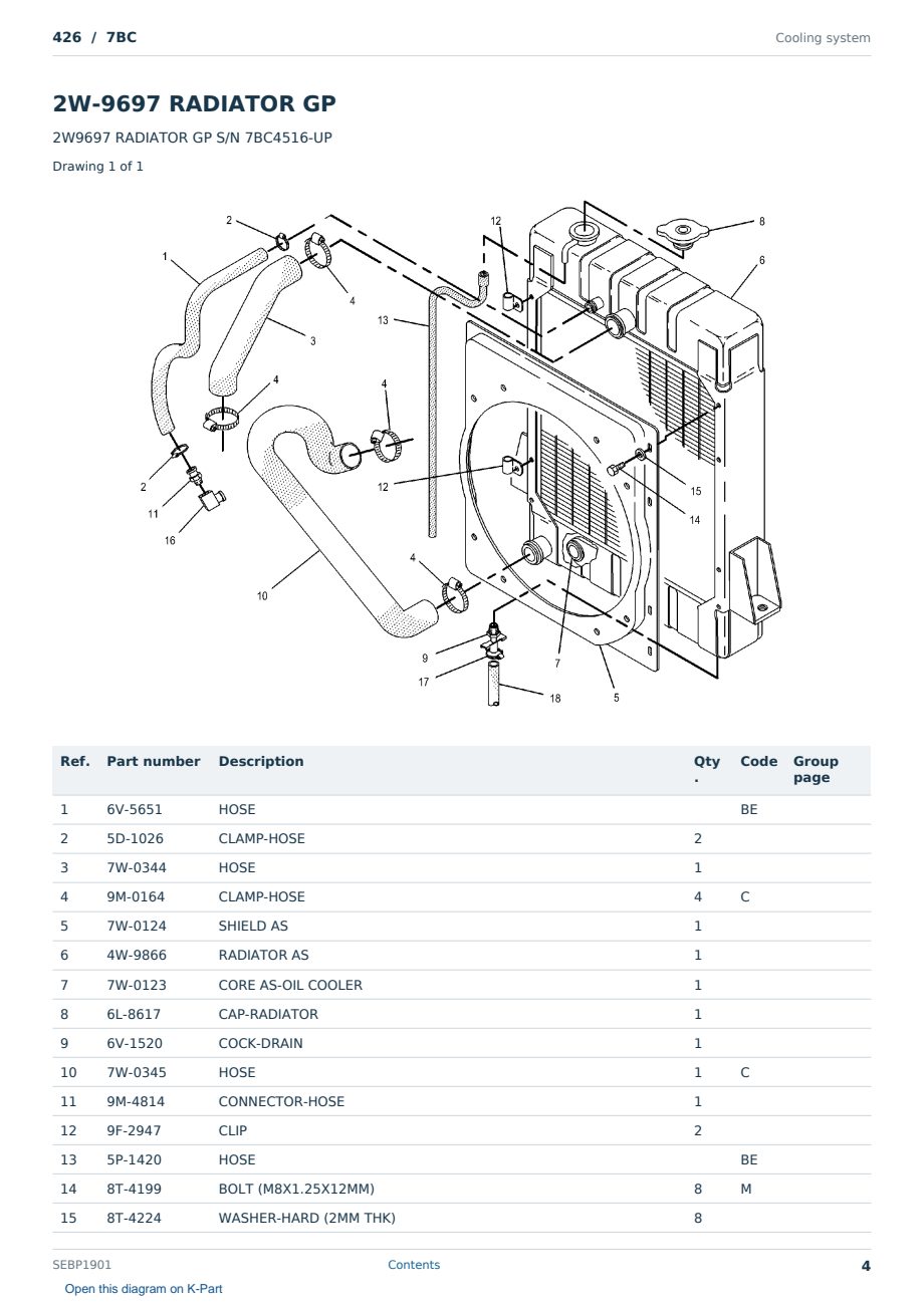 Caterpillar 426 S/N 7BC Partsbook SEBP1901 (English) - sample page 4 of 10 Caterpillar 426 S/N 7BC Partsbook SEBP1901 (English) - sample page 4 of 10