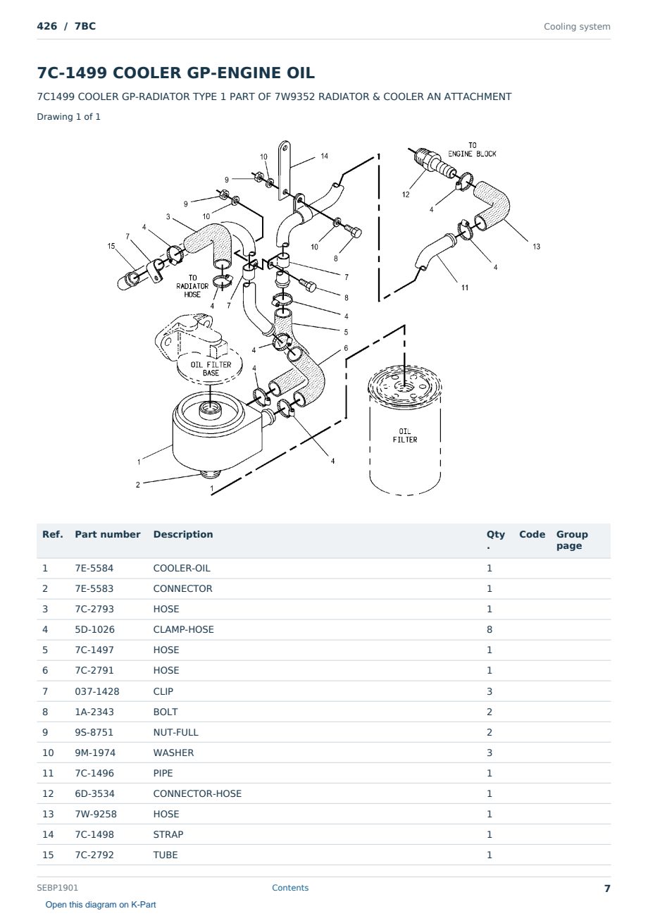 Caterpillar 426 S/N 7BC Partsbook SEBP1901 (English) - sample page 7 of 10 Caterpillar 426 S/N 7BC Partsbook SEBP1901 (English) - sample page 7 of 10
