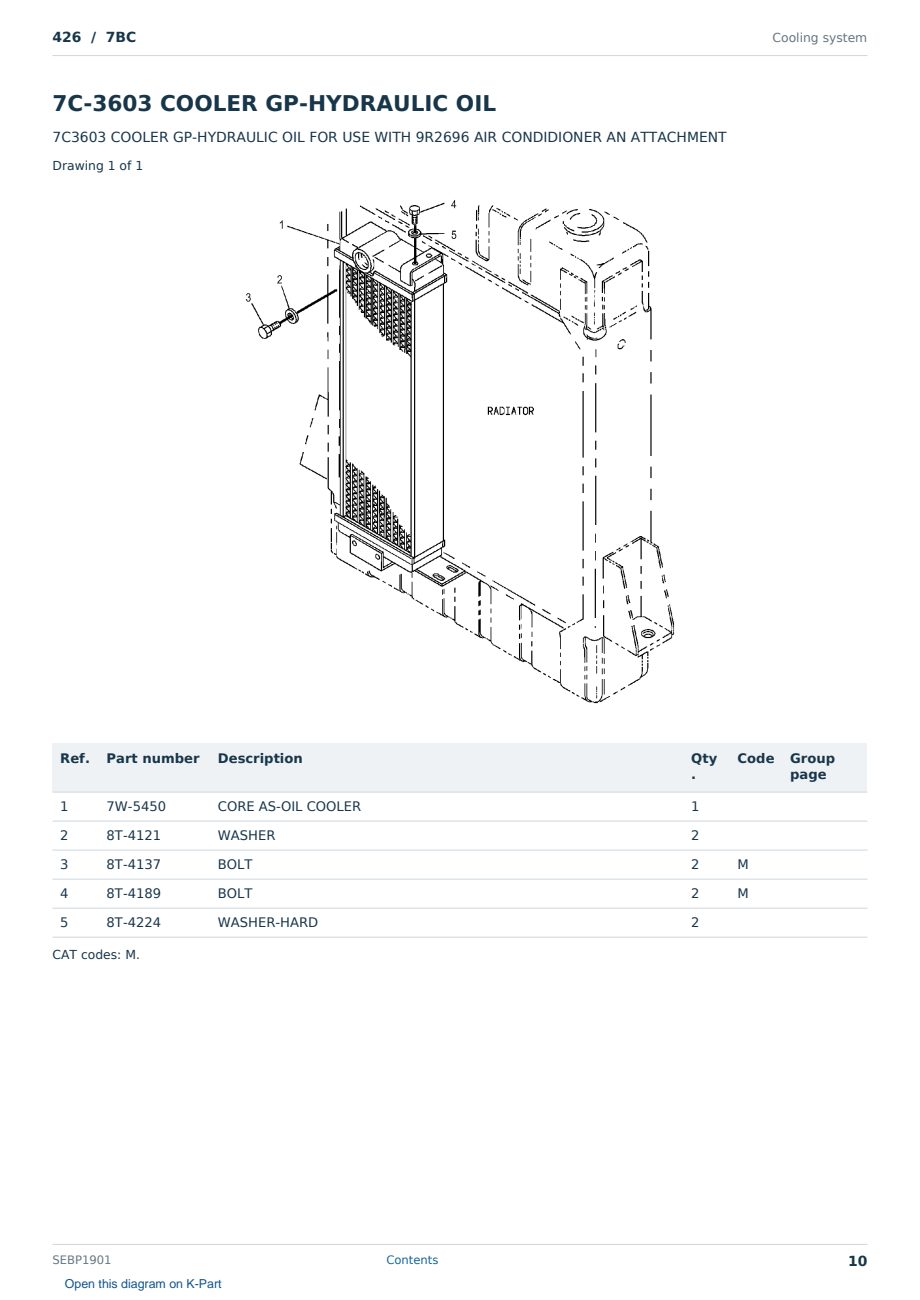 Caterpillar 426 S/N 7BC Partsbook SEBP1901 (English) - sample page 10 of 10 Caterpillar 426 S/N 7BC Partsbook SEBP1901 (English) - sample page 10 of 10