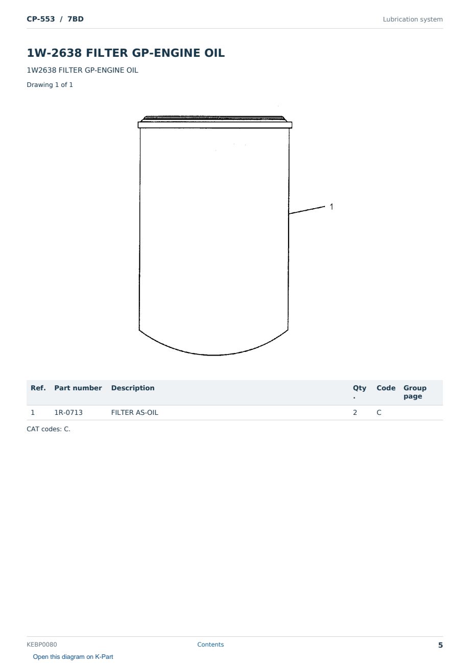 Caterpillar CP-553 S/N 7BD Partsbook KEBP0080 (English) - sample page 5 of 10 Caterpillar CP-553 S/N 7BD Partsbook KEBP0080 (English) - sample page 5 of 10