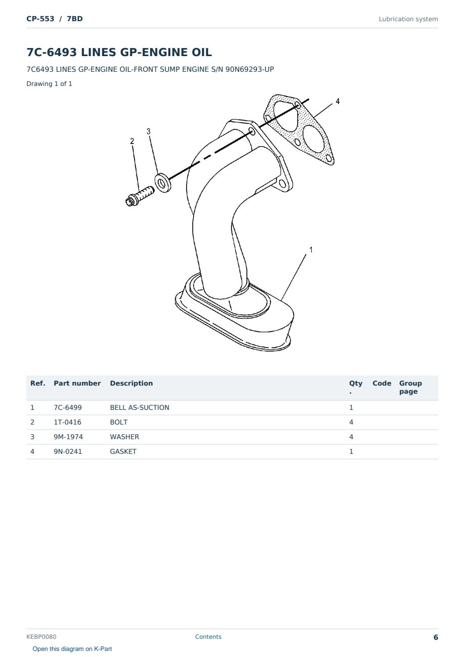 Caterpillar CP-553 S/N 7BD Partsbook KEBP0080 (English) - sample page 6 of 10 Caterpillar CP-553 S/N 7BD Partsbook KEBP0080 (English) - sample page 6 of 10