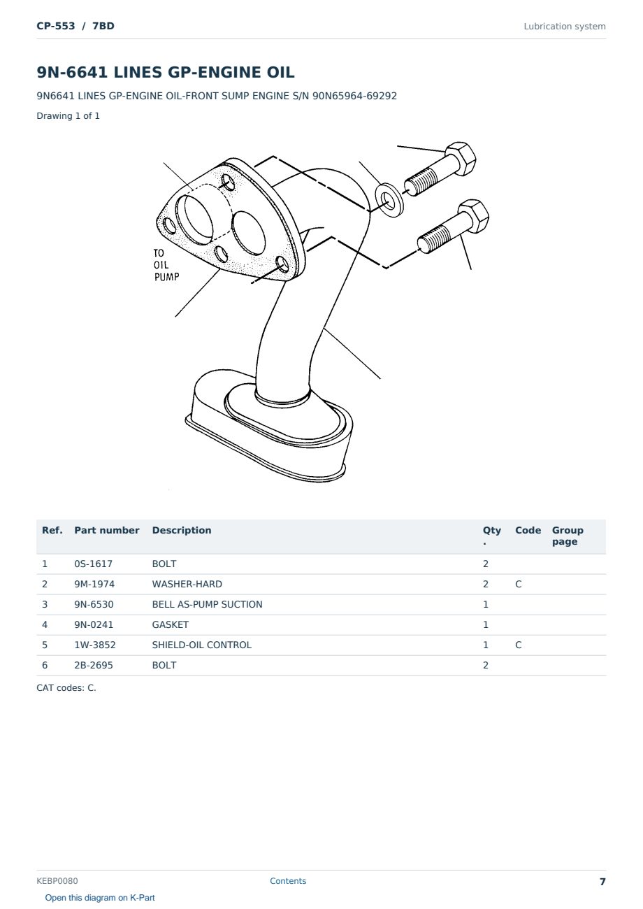 Caterpillar CP-553 S/N 7BD Partsbook KEBP0080 (English) - sample page 7 of 10 Caterpillar CP-553 S/N 7BD Partsbook KEBP0080 (English) - sample page 7 of 10