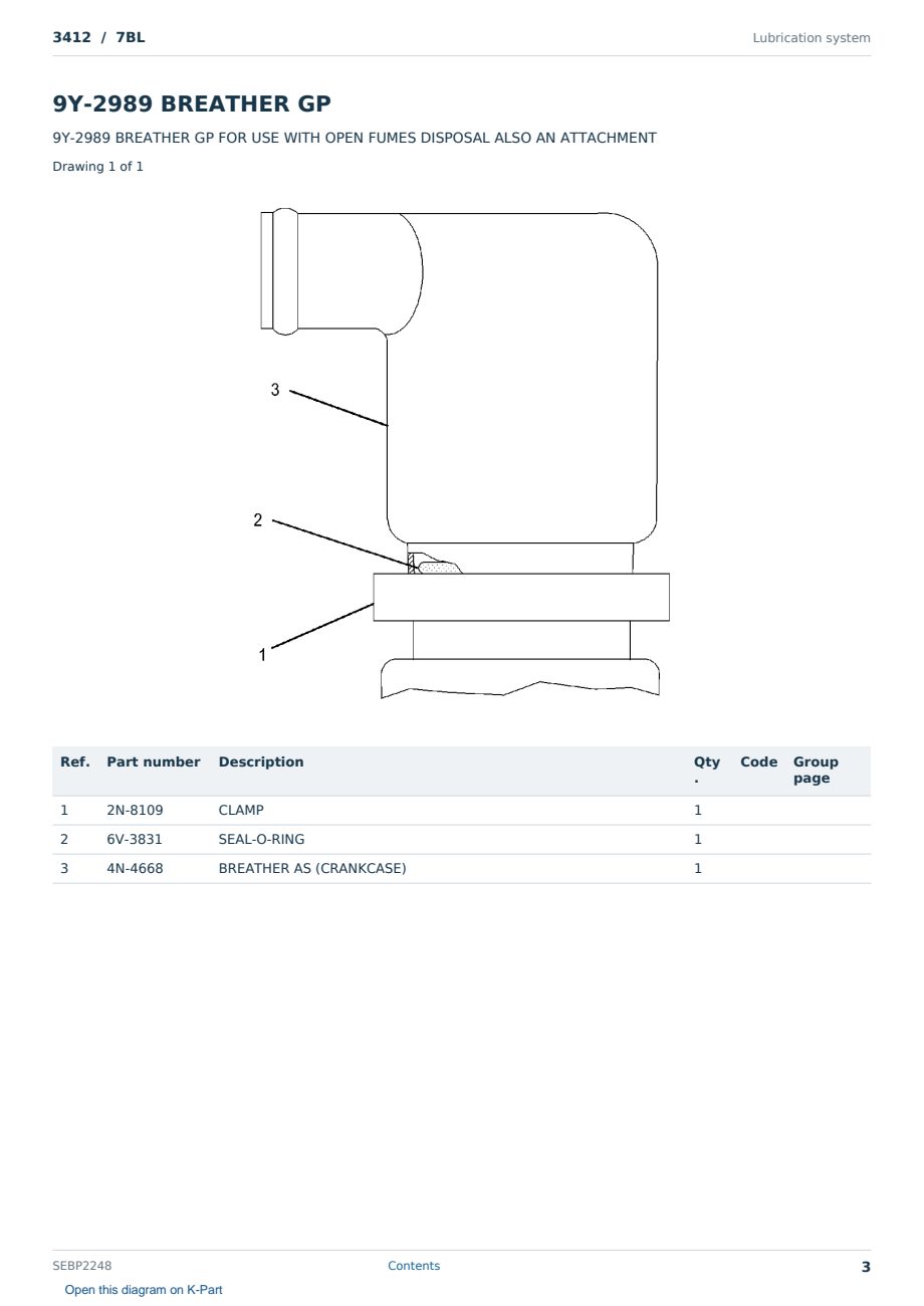 Caterpillar 3412 S/N 7BL Partsbook SEBP2248 (English) - sample page 3 of 10 Caterpillar 3412 S/N 7BL Partsbook SEBP2248 (English) - sample page 3 of 10