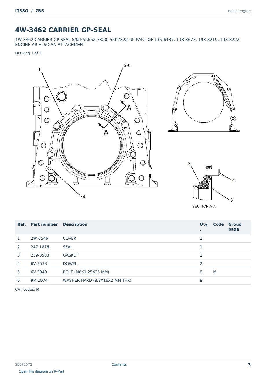 Caterpillar IT38G S/N 7BS Partsbook SEBP2572 (English) - sample page 3 of 10 Caterpillar IT38G S/N 7BS Partsbook SEBP2572 (English) - sample page 3 of 10