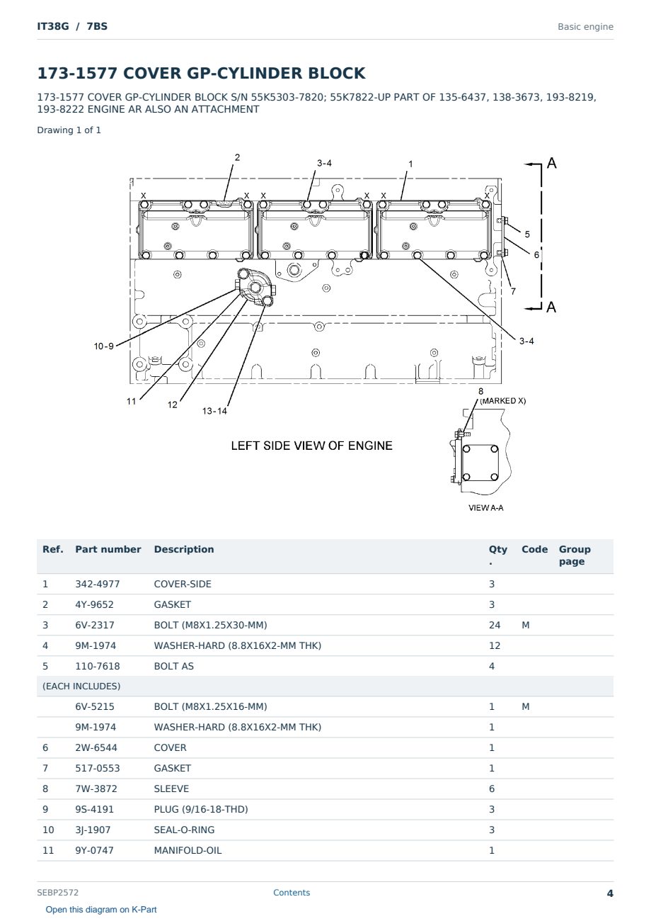 Caterpillar IT38G S/N 7BS Partsbook SEBP2572 (English) - sample page 4 of 10 Caterpillar IT38G S/N 7BS Partsbook SEBP2572 (English) - sample page 4 of 10