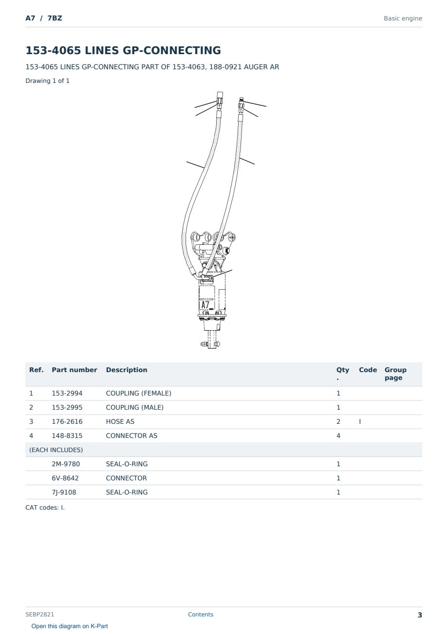 Caterpillar A7 S/N 7BZ Partsbook SEBP2821 (English) - sample page 3 of 10 Caterpillar A7 S/N 7BZ Partsbook SEBP2821 (English) - sample page 3 of 10