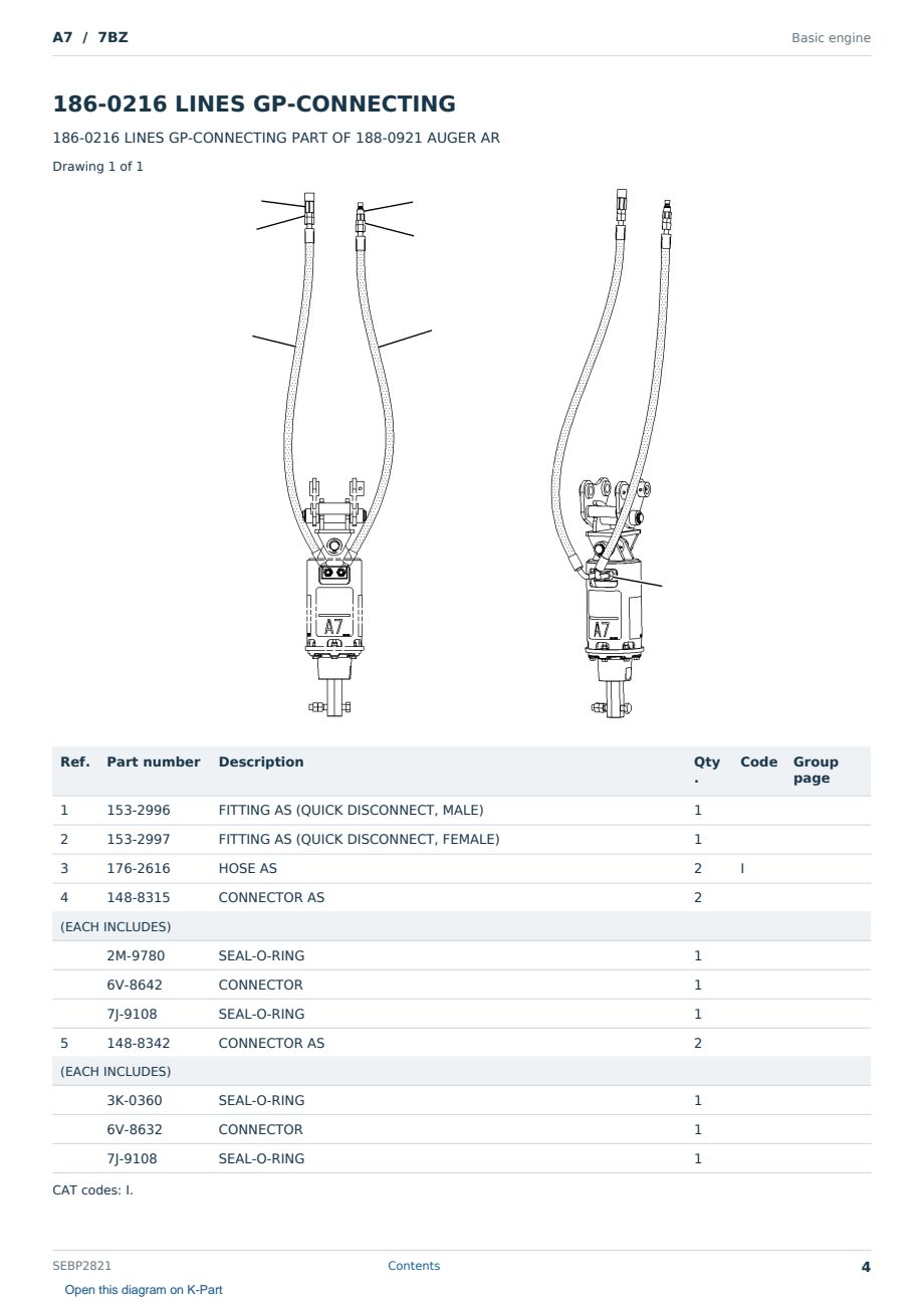 Caterpillar A7 S/N 7BZ Partsbook SEBP2821 (English) - sample page 4 of 10 Caterpillar A7 S/N 7BZ Partsbook SEBP2821 (English) - sample page 4 of 10