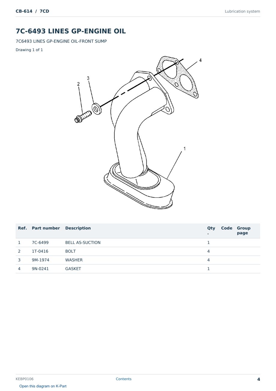 Caterpillar CB-614 S/N 7CD Partsbook KEBP0106 (English) - sample page 4 of 10 Caterpillar CB-614 S/N 7CD Partsbook KEBP0106 (English) - sample page 4 of 10