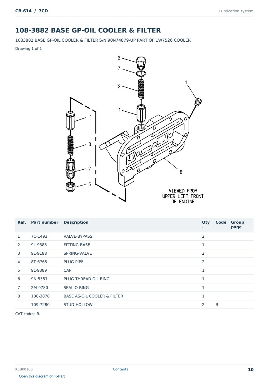 Caterpillar CB-614 S/N 7CD Partsbook KEBP0106 (English) - sample page 10 of 10 Caterpillar CB-614 S/N 7CD Partsbook KEBP0106 (English) - sample page 10 of 10