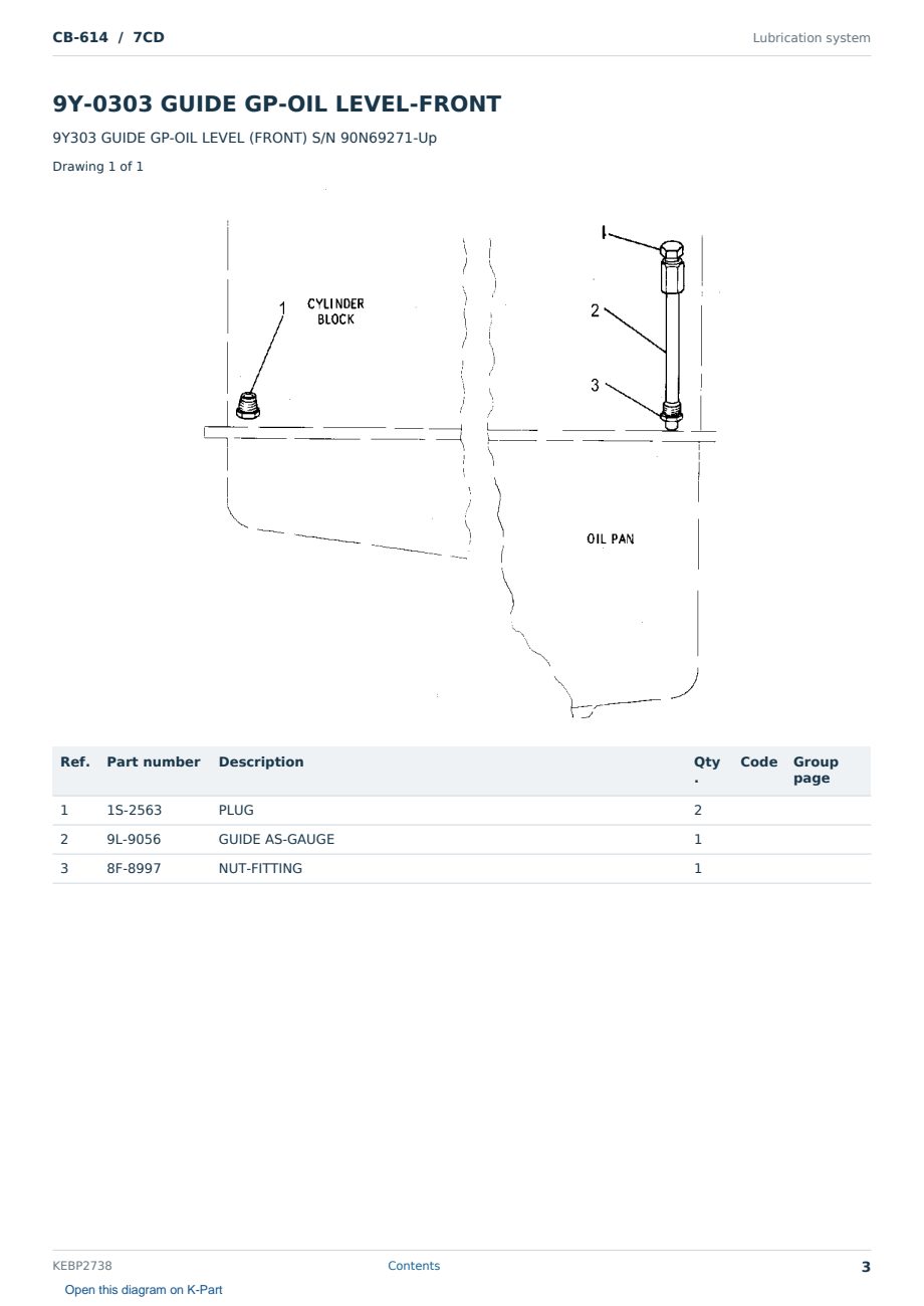 Caterpillar CB-614 S/N 7CD Partsbook KEBP2738 (English) - sample page 3 of 10 Caterpillar CB-614 S/N 7CD Partsbook KEBP2738 (English) - sample page 3 of 10