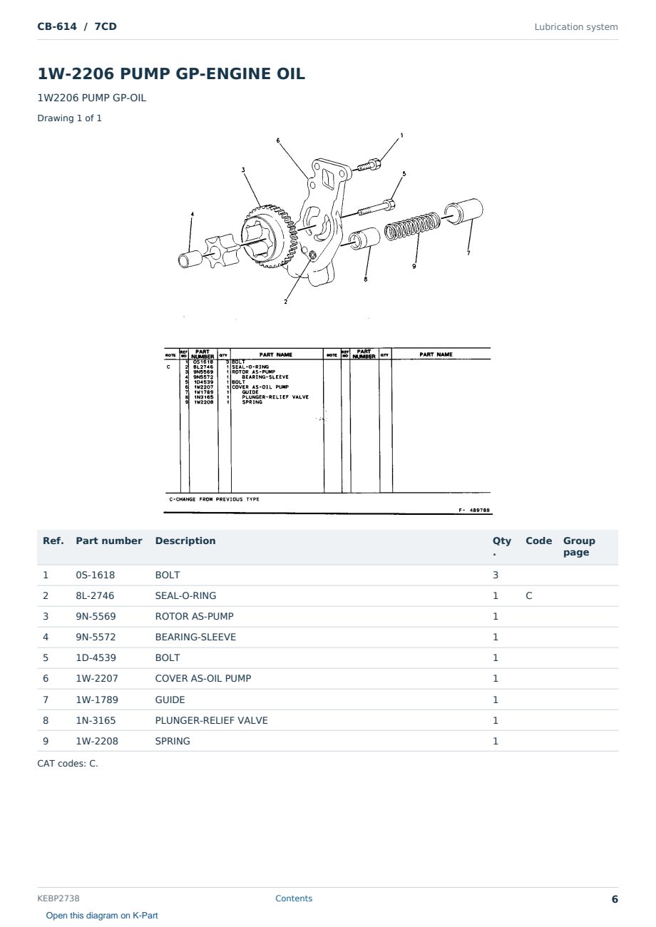 Caterpillar CB-614 S/N 7CD Partsbook KEBP2738 (English) - sample page 6 of 10 Caterpillar CB-614 S/N 7CD Partsbook KEBP2738 (English) - sample page 6 of 10