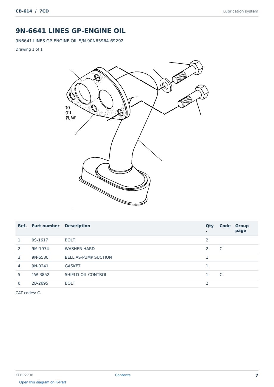 Caterpillar CB-614 S/N 7CD Partsbook KEBP2738 (English) - sample page 7 of 10 Caterpillar CB-614 S/N 7CD Partsbook KEBP2738 (English) - sample page 7 of 10