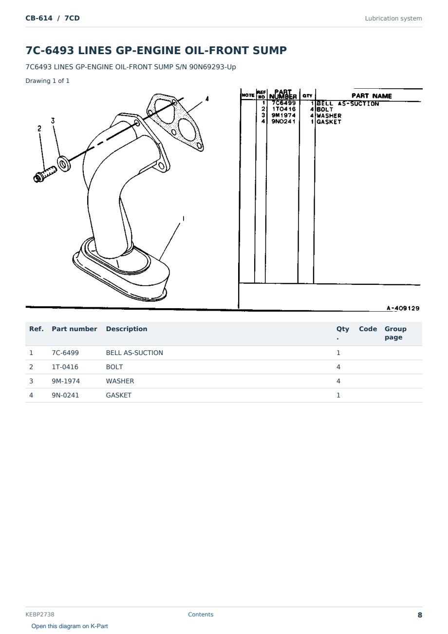 Caterpillar CB-614 S/N 7CD Partsbook KEBP2738 (English) - sample page 8 of 10 Caterpillar CB-614 S/N 7CD Partsbook KEBP2738 (English) - sample page 8 of 10