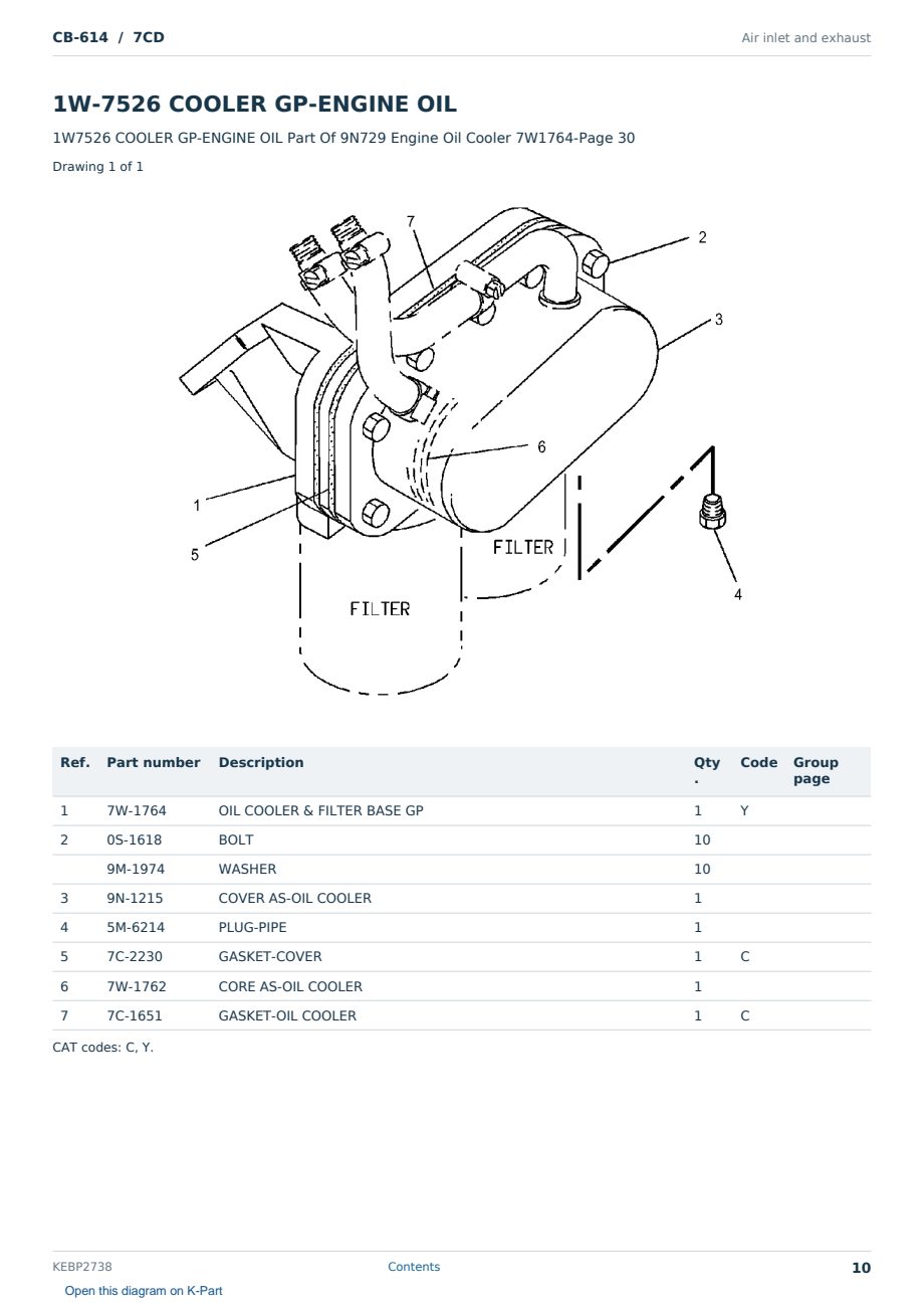 Caterpillar CB-614 S/N 7CD Partsbook KEBP2738 (English) - sample page 10 of 10 Caterpillar CB-614 S/N 7CD Partsbook KEBP2738 (English) - sample page 10 of 10