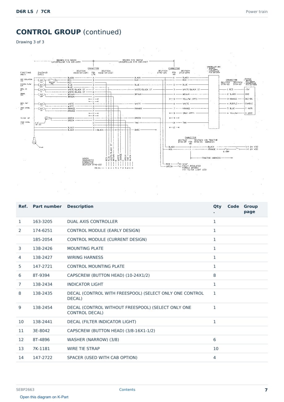 Caterpillar D6R LS S/N 7CR Partsbook SEBP2663 (English) - sample page 7 of 10 Caterpillar D6R LS S/N 7CR Partsbook SEBP2663 (English) - sample page 7 of 10