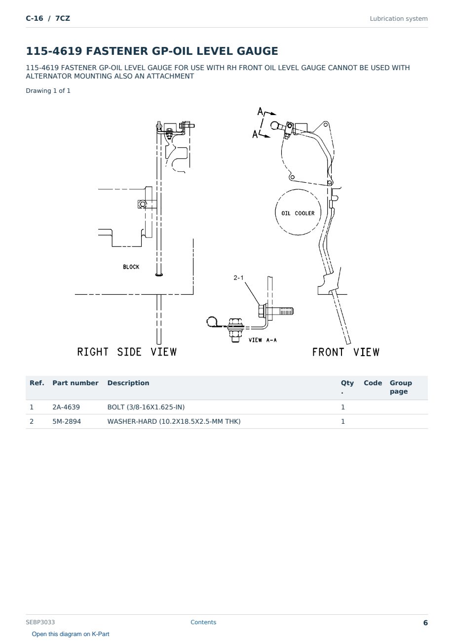 Caterpillar C-16 S/N 7CZ Partsbook SEBP3033 (English) - sample page 6 of 10 Caterpillar C-16 S/N 7CZ Partsbook SEBP3033 (English) - sample page 6 of 10