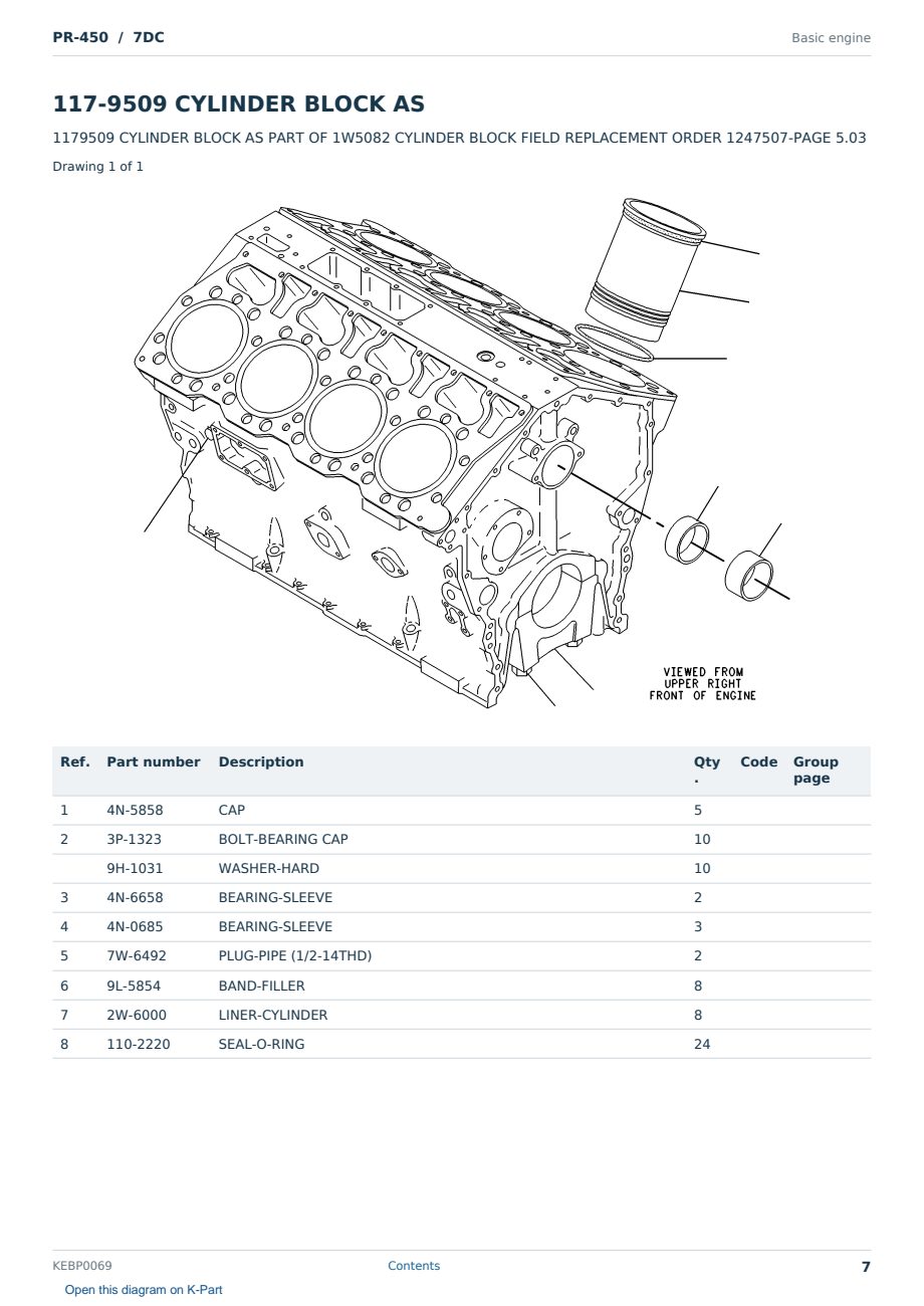 Caterpillar PR-450 S/N 7DC Partsbook KEBP0069 (English) - sample page 7 of 10 Caterpillar PR-450 S/N 7DC Partsbook KEBP0069 (English) - sample page 7 of 10