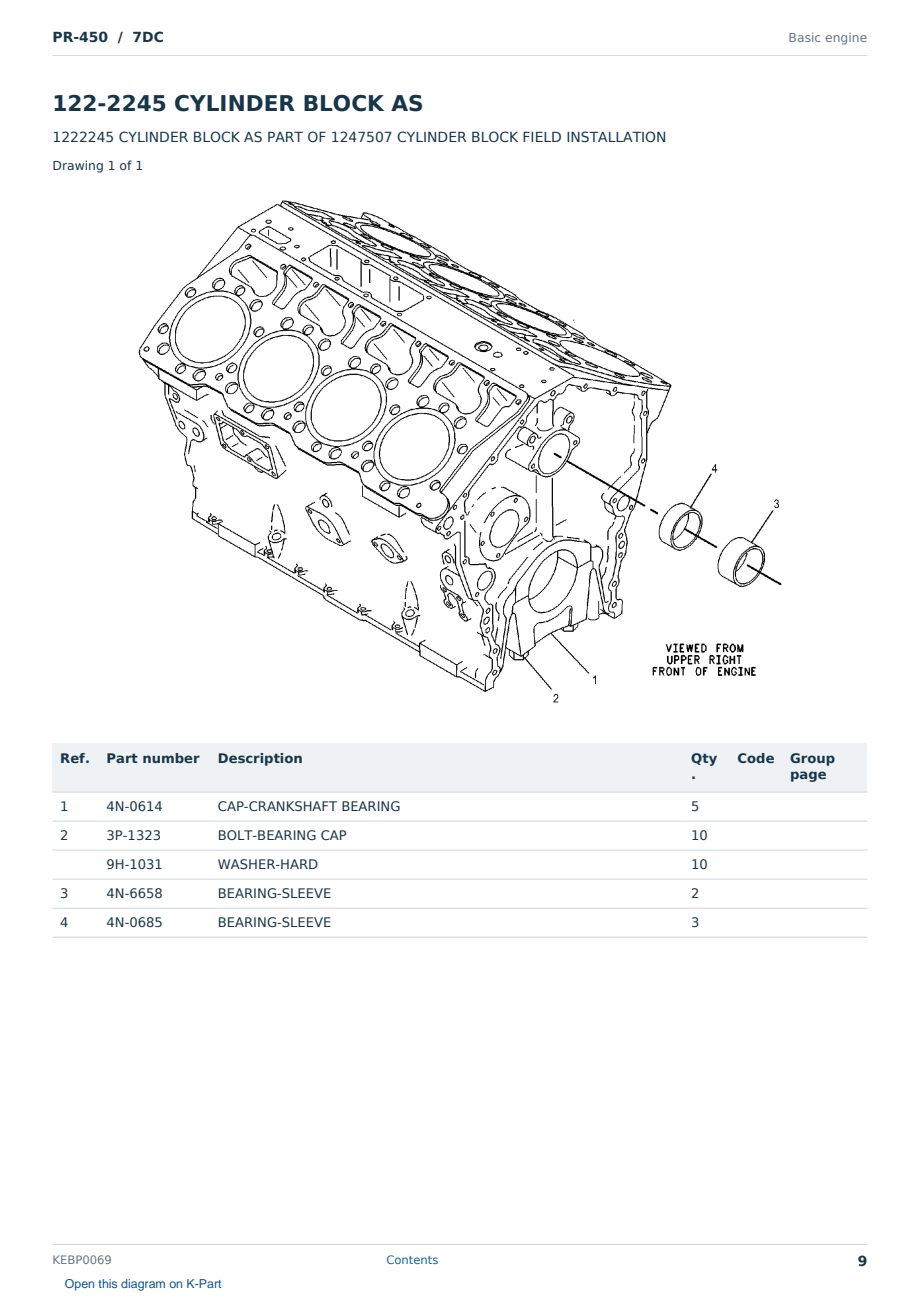Caterpillar PR-450 S/N 7DC Partsbook KEBP0069 (English) - sample page 9 of 10 Caterpillar PR-450 S/N 7DC Partsbook KEBP0069 (English) - sample page 9 of 10