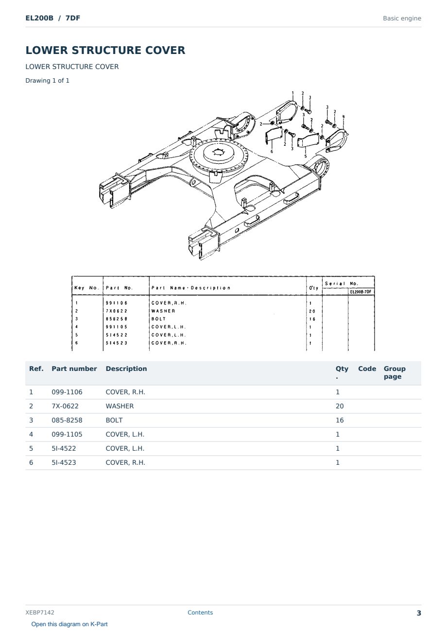 Caterpillar EL200B S/N 7DF Partsbook XEBP7142 (English) - sample page 3 of 5 Caterpillar EL200B S/N 7DF Partsbook XEBP7142 (English) - sample page 3 of 5