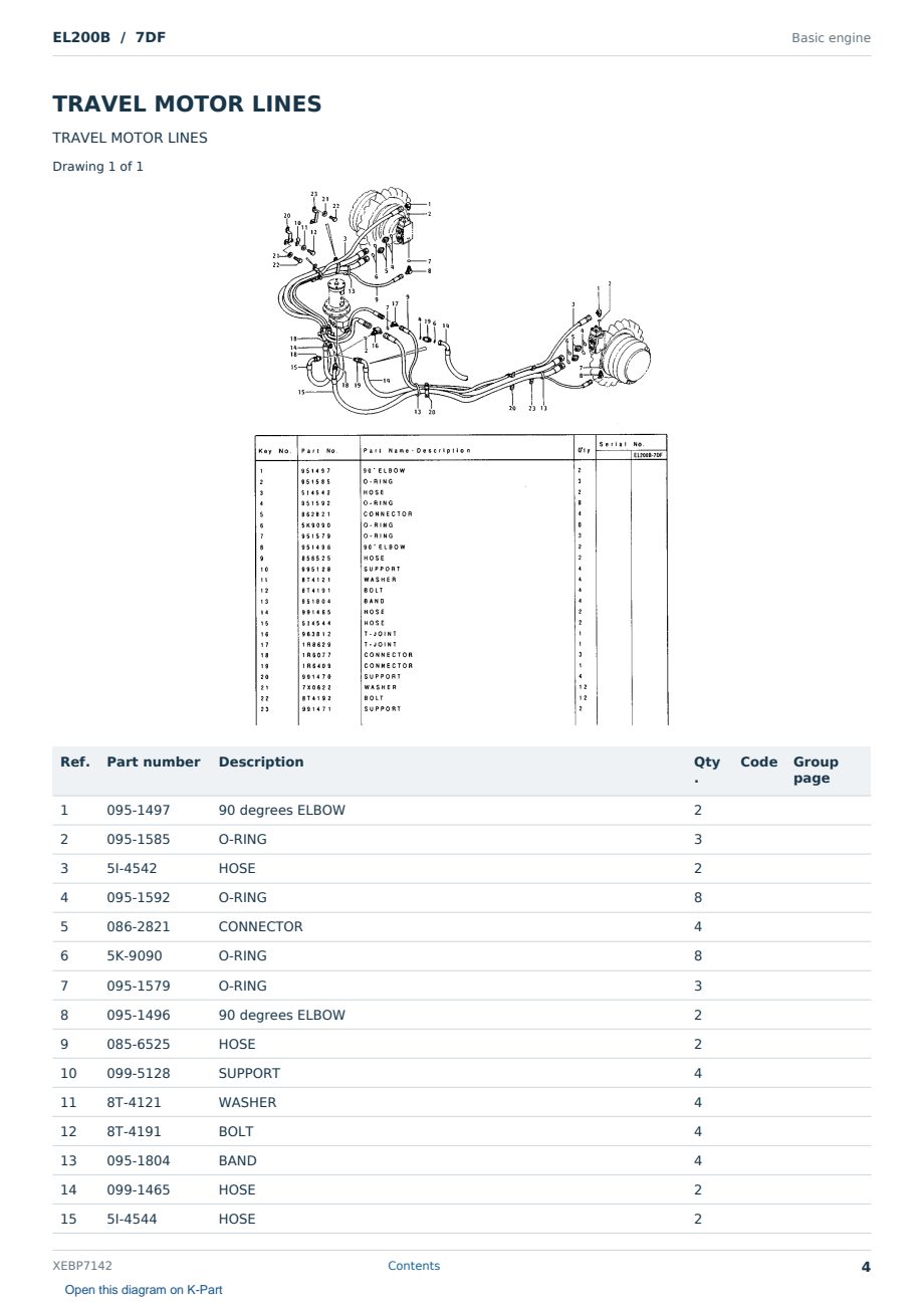 Caterpillar EL200B S/N 7DF Partsbook XEBP7142 (English) - sample page 4 of 5 Caterpillar EL200B S/N 7DF Partsbook XEBP7142 (English) - sample page 4 of 5