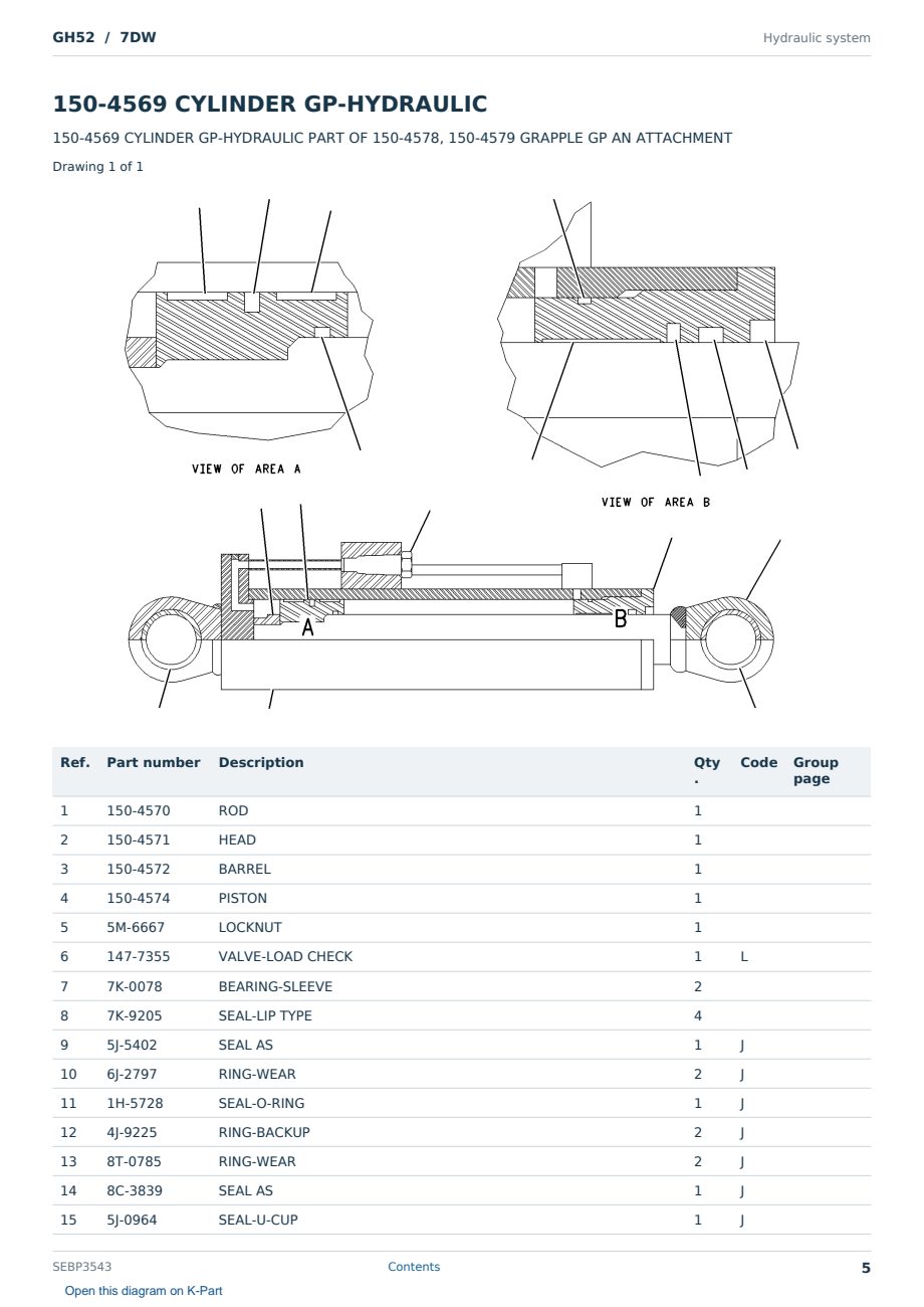 Caterpillar GH52 S/N 7DW Partsbook SEBP3543 (English) - sample page 5 of 10 Caterpillar GH52 S/N 7DW Partsbook SEBP3543 (English) - sample page 5 of 10