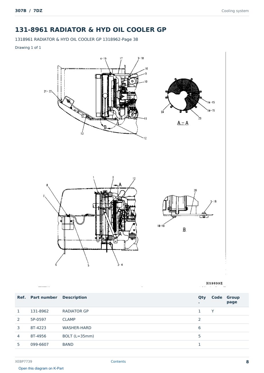 Caterpillar 307B S/N 7DZ Partsbook XEBP7739 (English) - sample page 8 of 10 Caterpillar 307B S/N 7DZ Partsbook XEBP7739 (English) - sample page 8 of 10