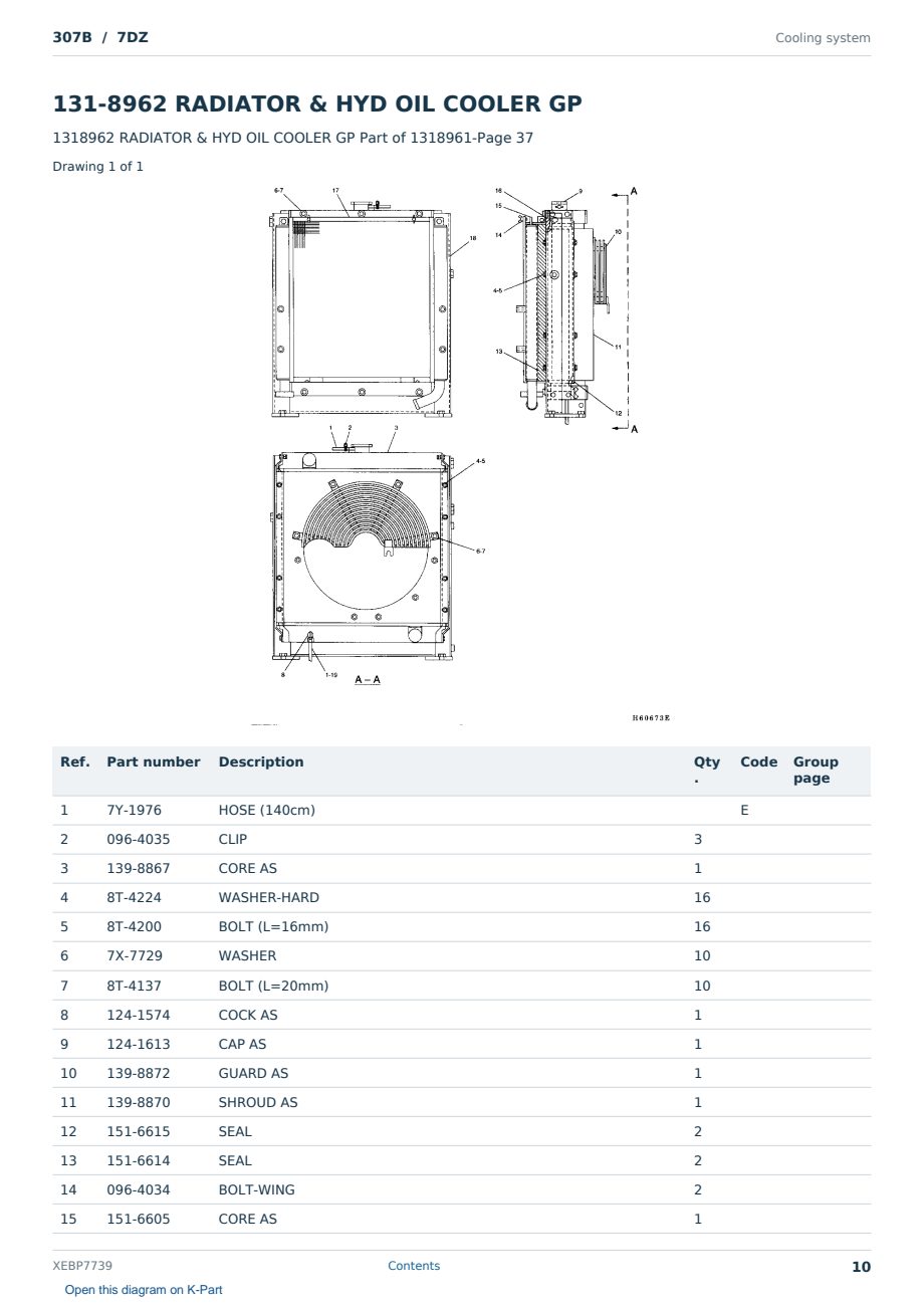 Caterpillar 307B S/N 7DZ Partsbook XEBP7739 (English) - sample page 10 of 10 Caterpillar 307B S/N 7DZ Partsbook XEBP7739 (English) - sample page 10 of 10
