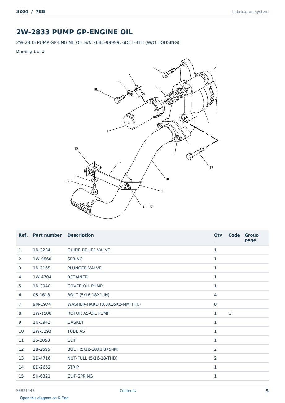 Caterpillar 3204 S/N 7EB Partsbook SEBP1443 (English) - sample page 5 of 10 Caterpillar 3204 S/N 7EB Partsbook SEBP1443 (English) - sample page 5 of 10