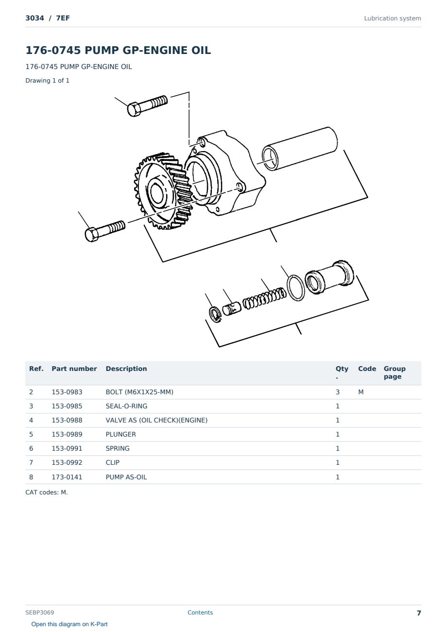 Caterpillar 3034 S/N 7EF Partsbook SEBP3069 (English) - sample page 7 of 10 Caterpillar 3034 S/N 7EF Partsbook SEBP3069 (English) - sample page 7 of 10
