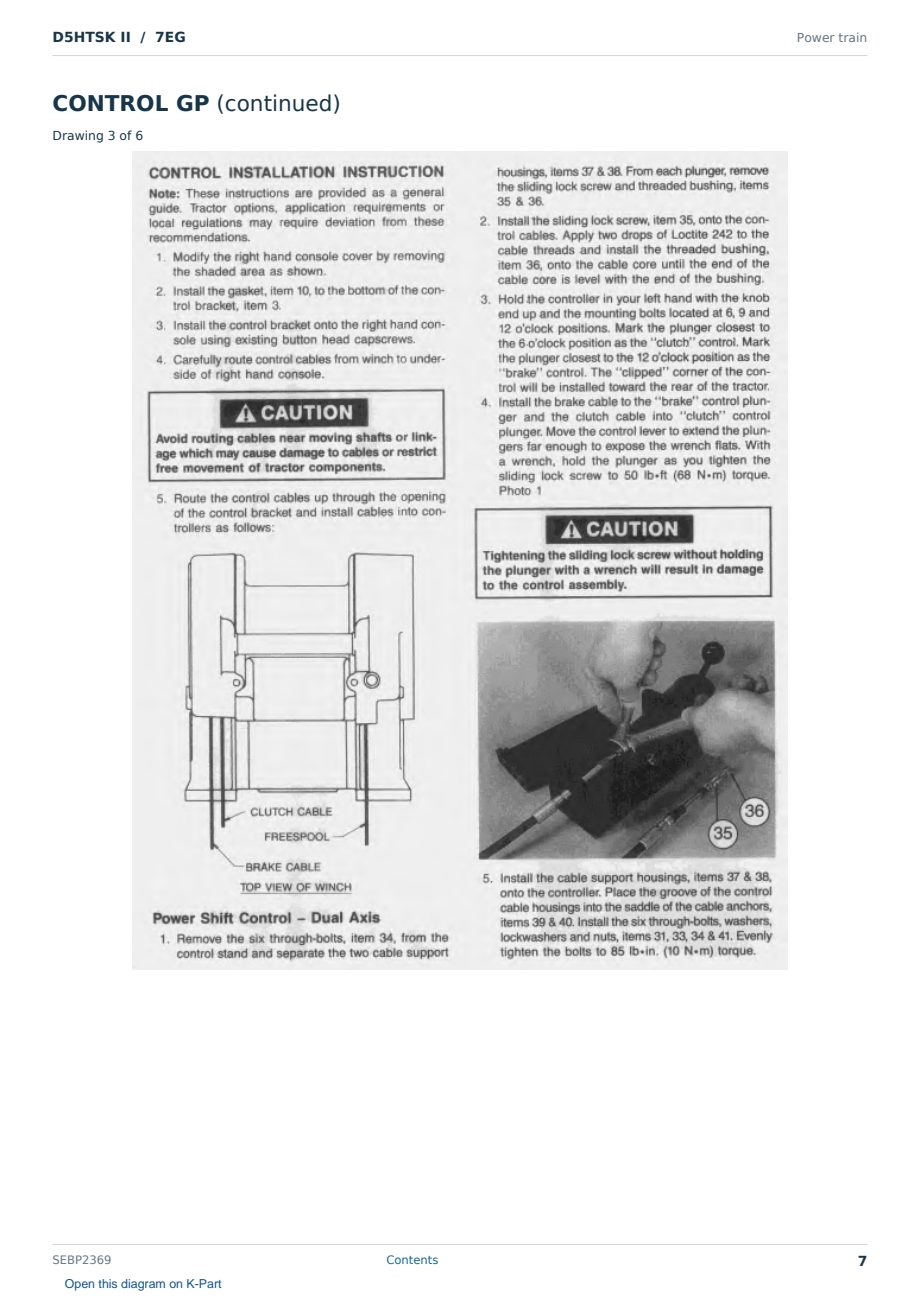 Caterpillar D5HTSK II S/N 7EG Partsbook SEBP2369 (English) - sample page 7 of 10 Caterpillar D5HTSK II S/N 7EG Partsbook SEBP2369 (English) - sample page 7 of 10