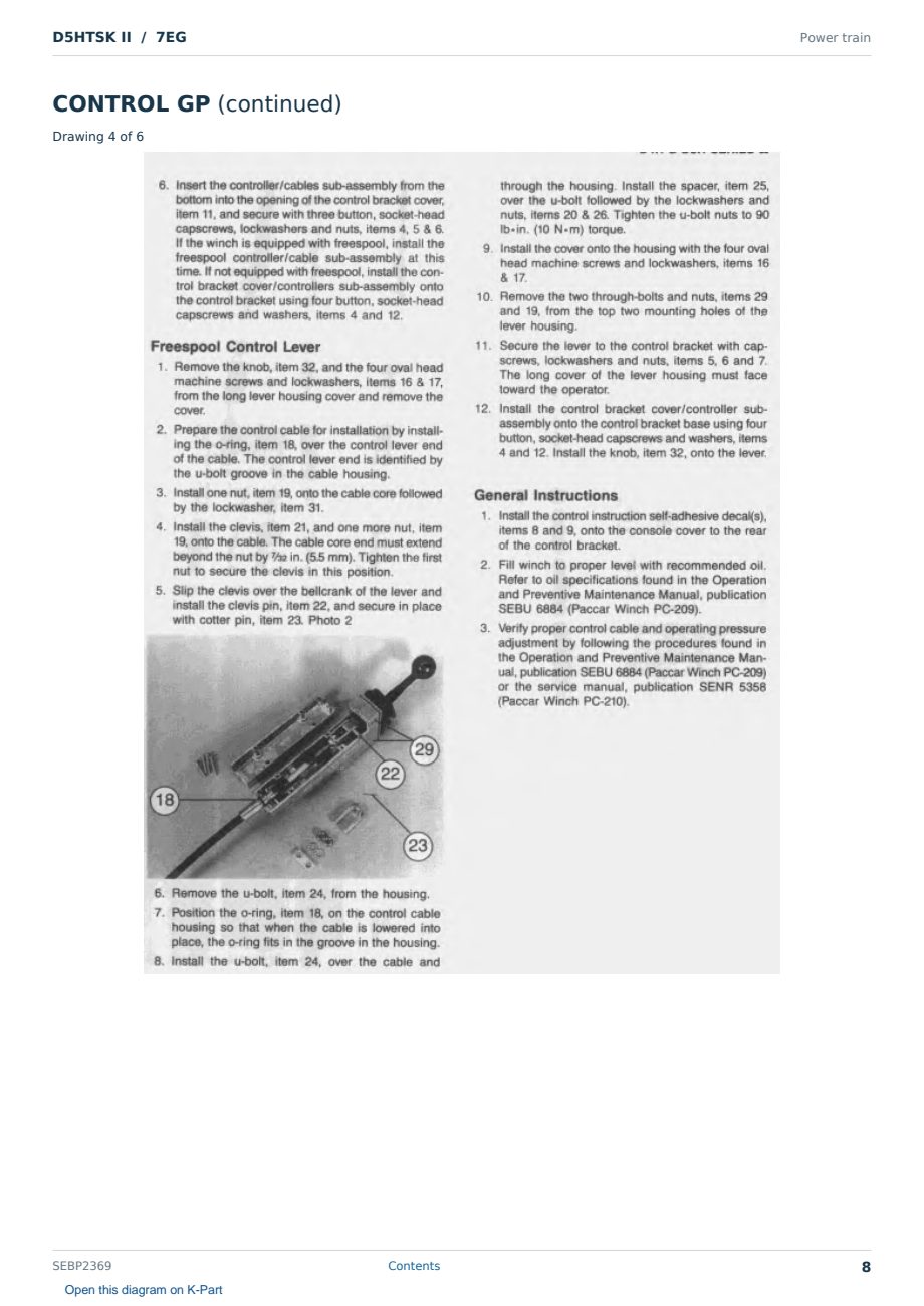 Caterpillar D5HTSK II S/N 7EG Partsbook SEBP2369 (English) - sample page 8 of 10 Caterpillar D5HTSK II S/N 7EG Partsbook SEBP2369 (English) - sample page 8 of 10